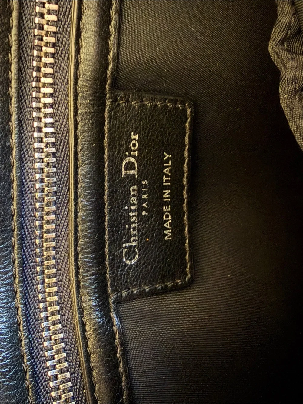 Dior Quilted Nylon Tote Navy & Black